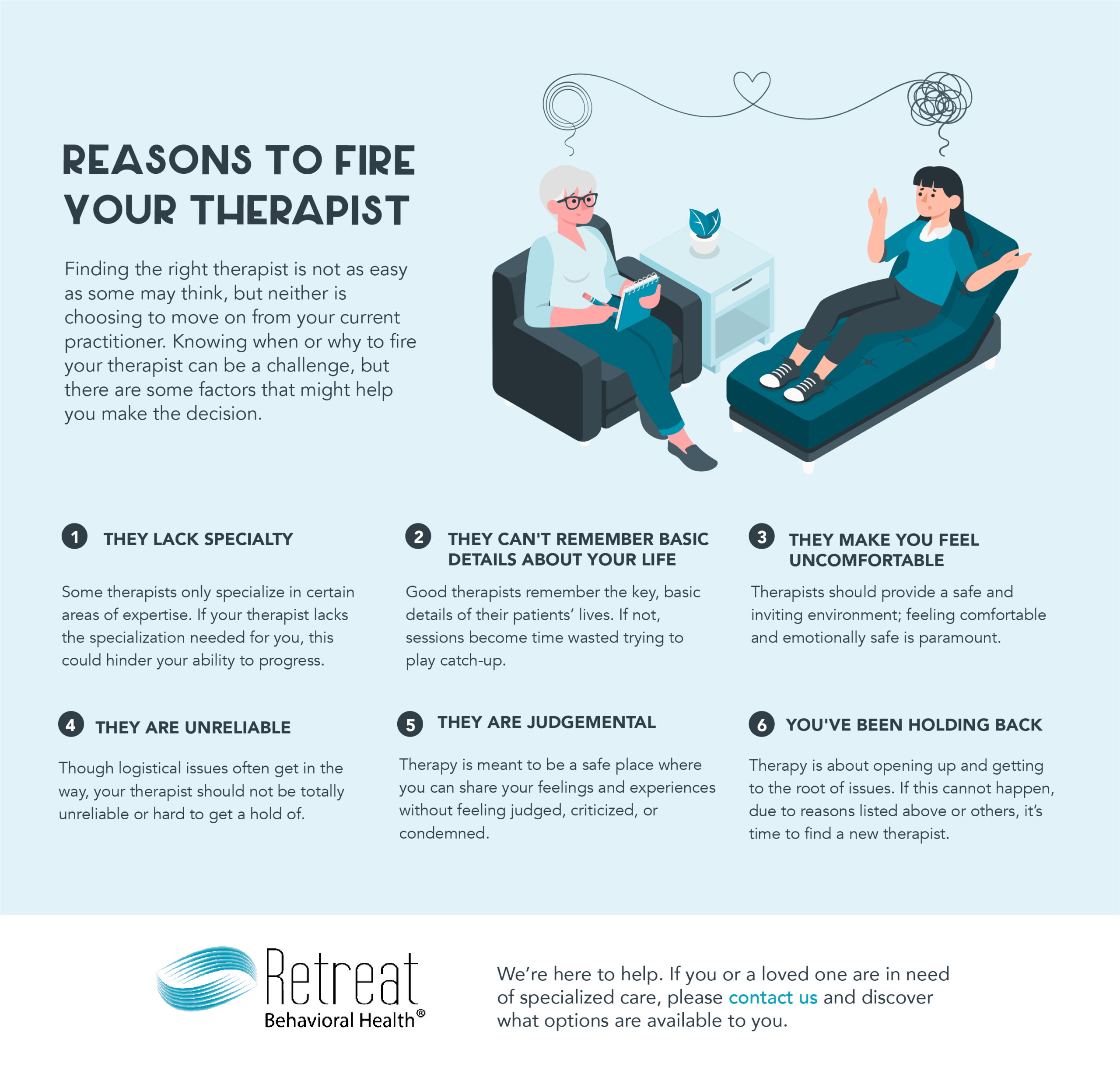 Reasons to Fire Your Therapist Infographic